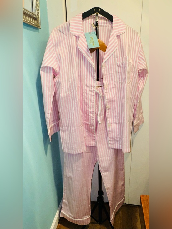 BedHead Other - BedHead Pajamas Renee Claire Pink Stripe Cotton PJ Set M NWT Made USA